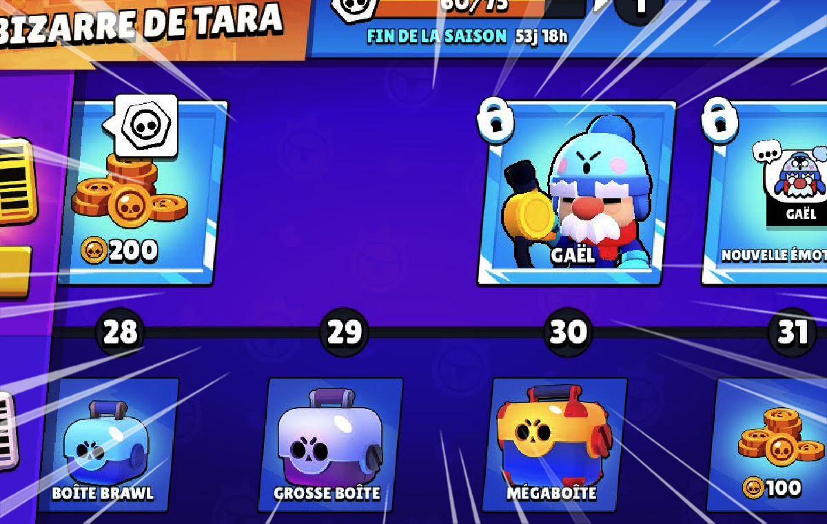 Toutes Les Recompenses Du Brawl Pass Saison 1 Brawl Stars France - brawl star boites